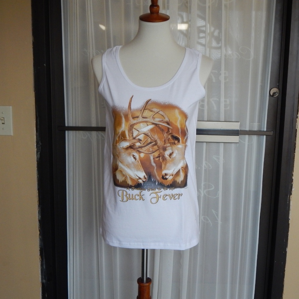 Women’s White Buck Fever Gildan Ultra Cotton Tank